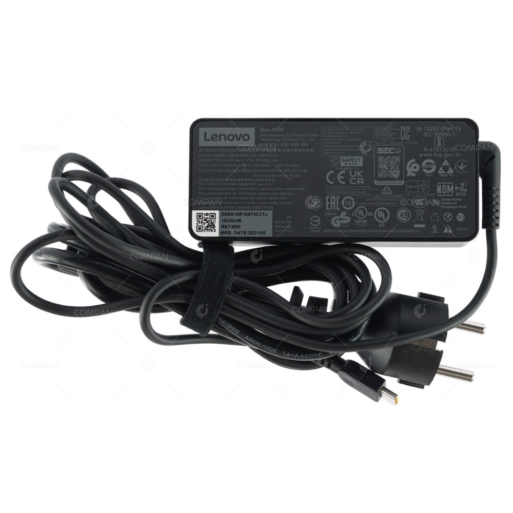 02DL128 LENOVO 65W 20V 3.25A AC ADAPTER USB-C CHARGER FOR THINKPAD LAPTOPS